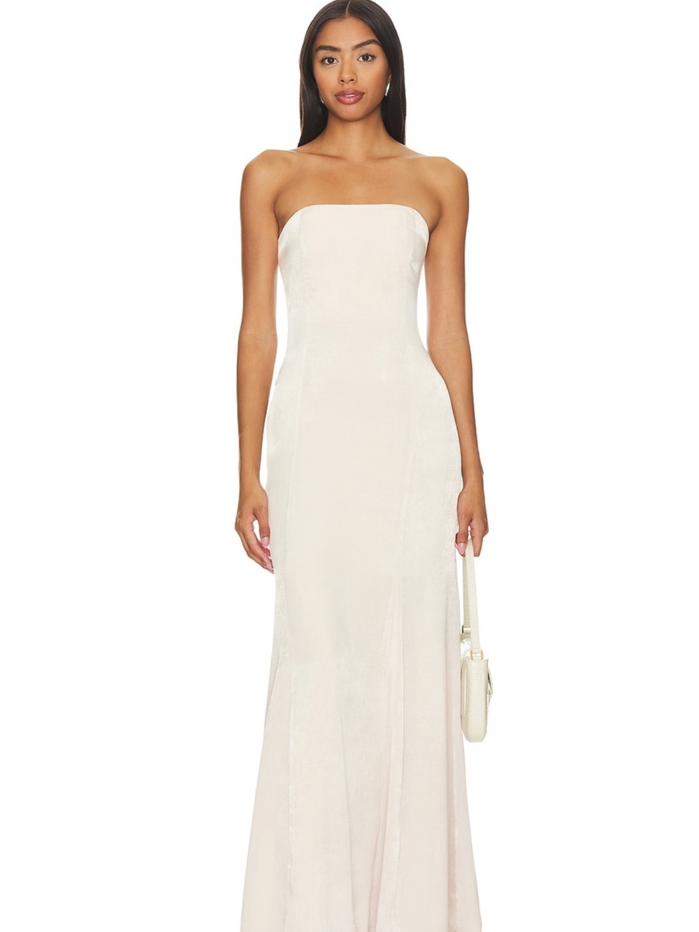 Lovers + Friends Strapless Cream Maxi Dress